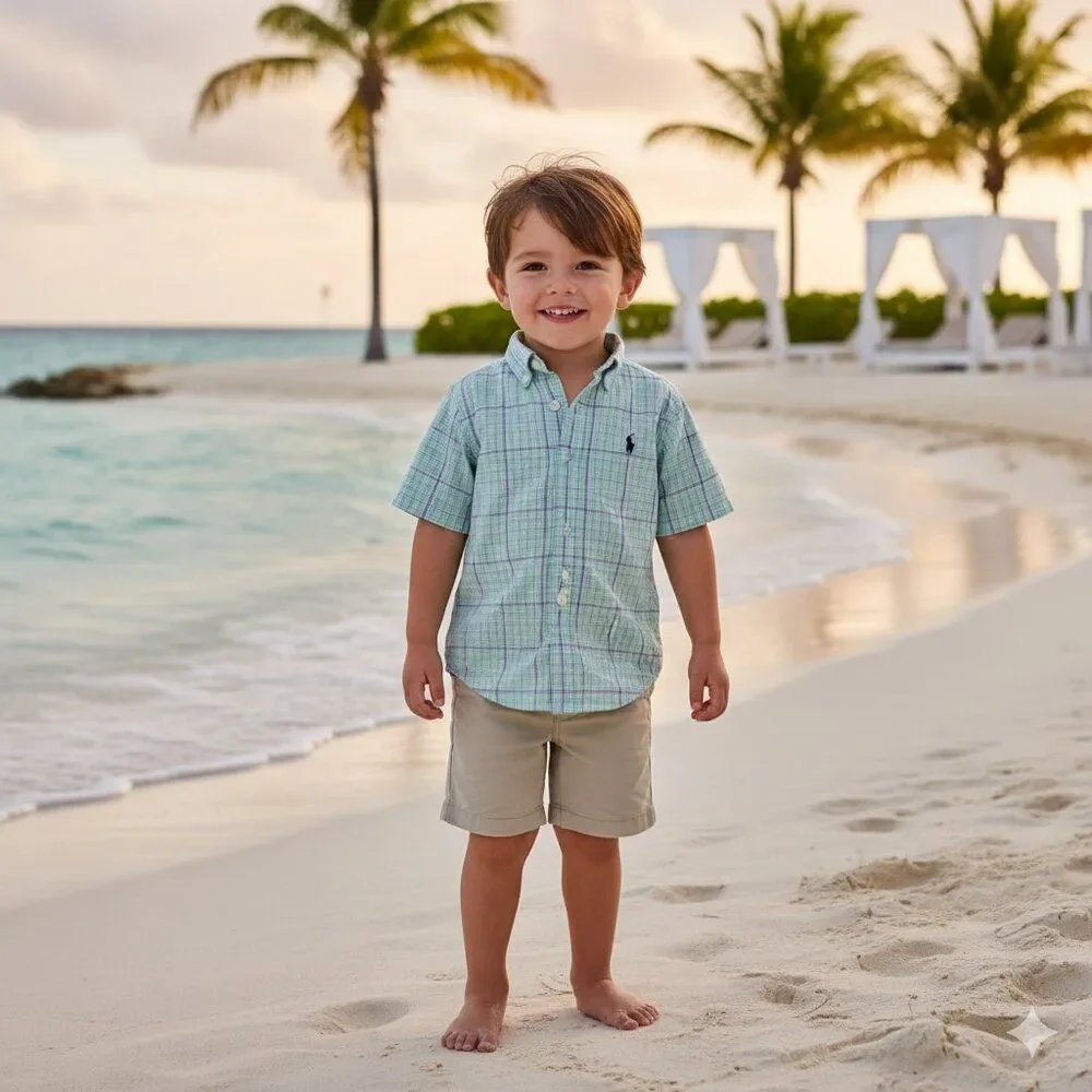 Ralph Lauren Kids Green Checkered Shirt Size 2T